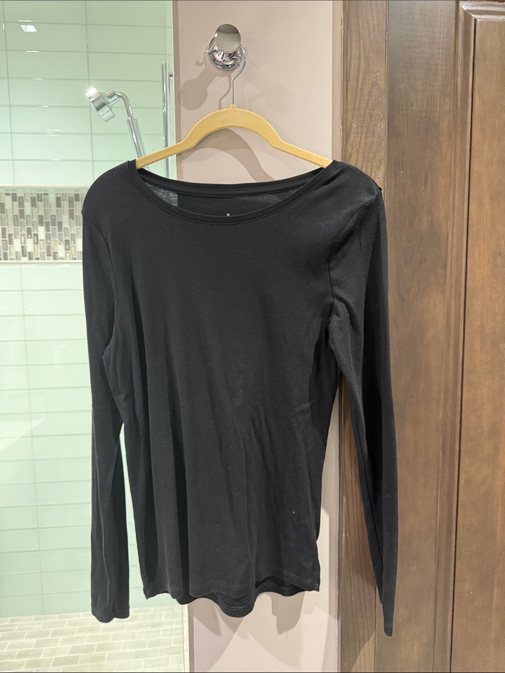 a new day Black Long-Sleeve Crewneck Top